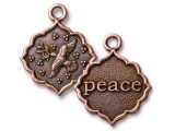 24x29mm Antique Copper Plated Peace Dove Pendant, 1 Count (Closeout)