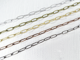 8x1mm Assorted Metals Paperclip Chain (Sold by the Foot)
