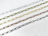 Soft Flex 8x1mm Assorted Metals Paperclip Chain (Sold by the Foot) 