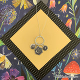 29x21mm Antique Silver Plated Pendant, Sun and Moon, 1 Count