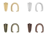 15x12mm Assorted Metals Ribbed Pinch Bail, 1 Count