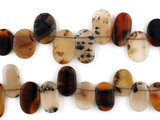 Soft Flex 29 Count Graduated Moss Agate Side Drilled Flat Ovals