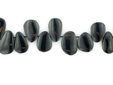 Soft Flex 40 Count Smooth Flat Side Drilled Madagascar Jet Tear Drops