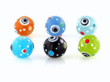 Soft Flex 6 Count 11.5mm Misc. Colors Raised Dot Lampwork Eye Beads (Closeout)