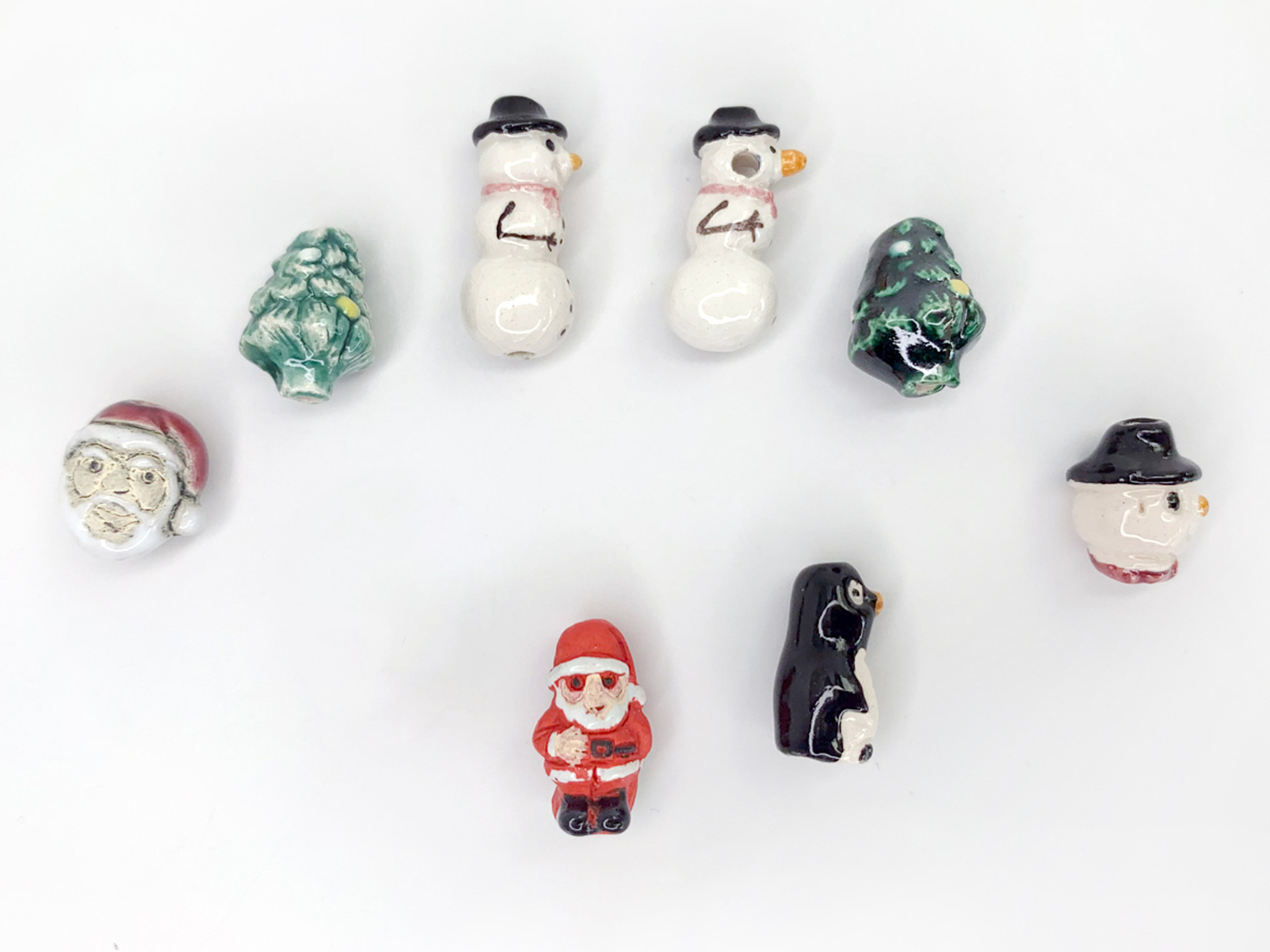 Small Teeny Tiny Beads, Winter Holiday Ceramic Beads For Playful