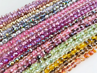 7mm Assorted Color Czech Glass Fire Polish Faceted Rounds, 8