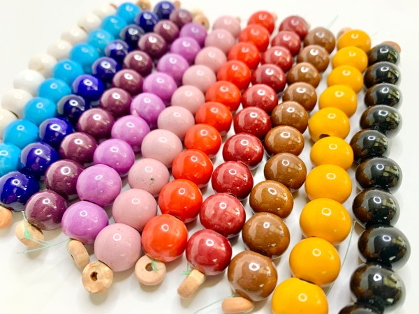 10mm Round Fishing Beads Assorted colors 75 pieces 