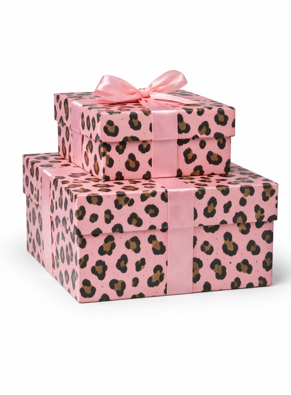 Pink Leopard Gift Box 10x10