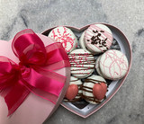 Pink Mother's Day White Chocolate Dipped Oreo's in Small Candy Heart box