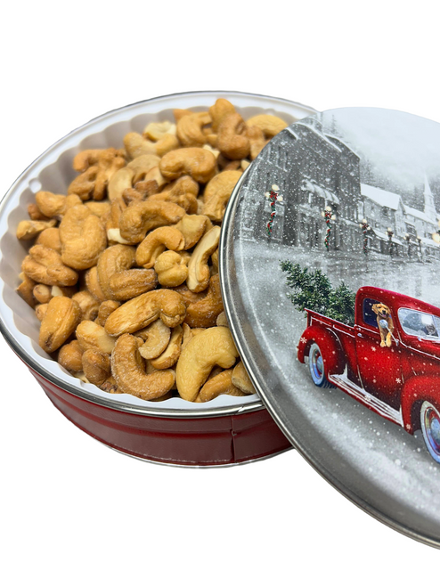Roasted Salted Whole Cashews Holiday Tin