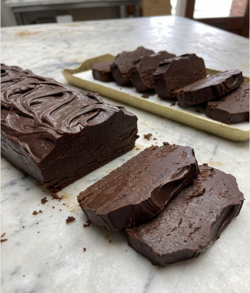 old fashioned dark chocolate fudge loaf