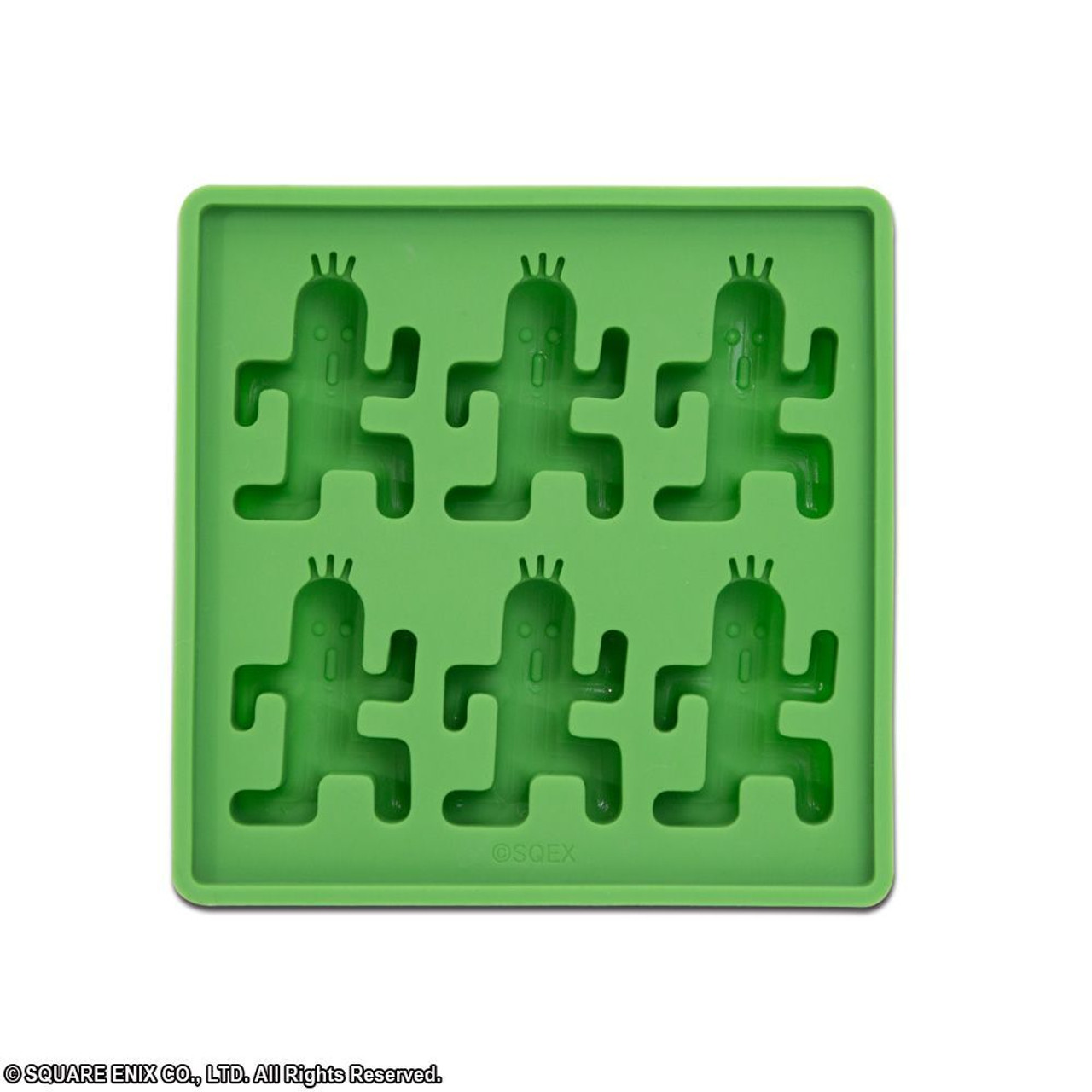 Medium-sized green silicone ice cube tray