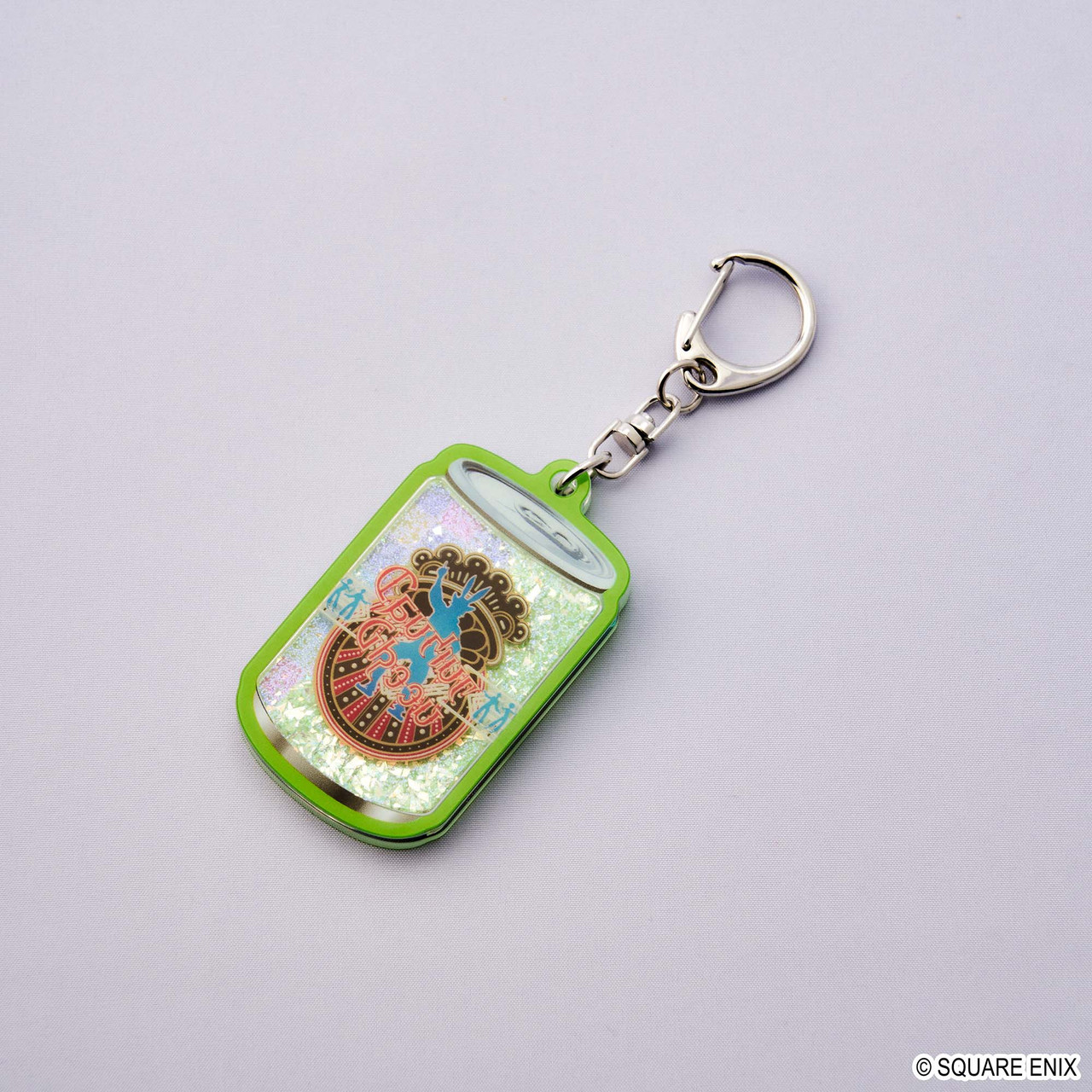 FINAL FANTASY XIV Energy Drink Glitter Keychain - DANCING GREEN
