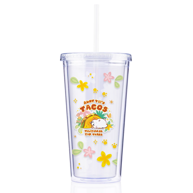 FINAL FANTASY XIV Tumbler with Straw - AUNT TII'S TACOS | SQUARE