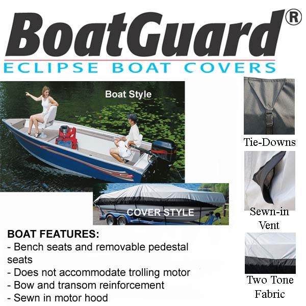 BoatGuard Eclipse 12'-14' x 75" Aluminum Fishing Boat Cover