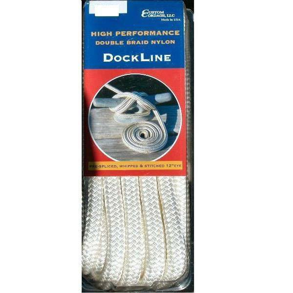 Custom Cordage Double Braid Dock Line - White
