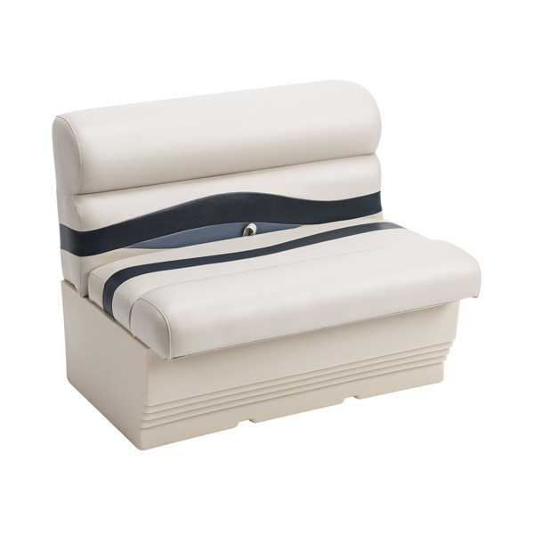 Wise Premier 36" Pontoon Bench Seat - Platinum/Midnight/Cobalt