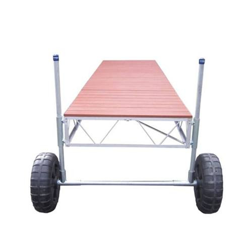 Patriot Docks Straight Roll-In Boat Dock w/ Brown Aluminum Decking