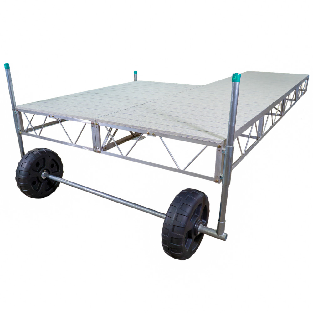Patriot Docks Patio Roll-In Dock w/ Gray Aluminum Decking image