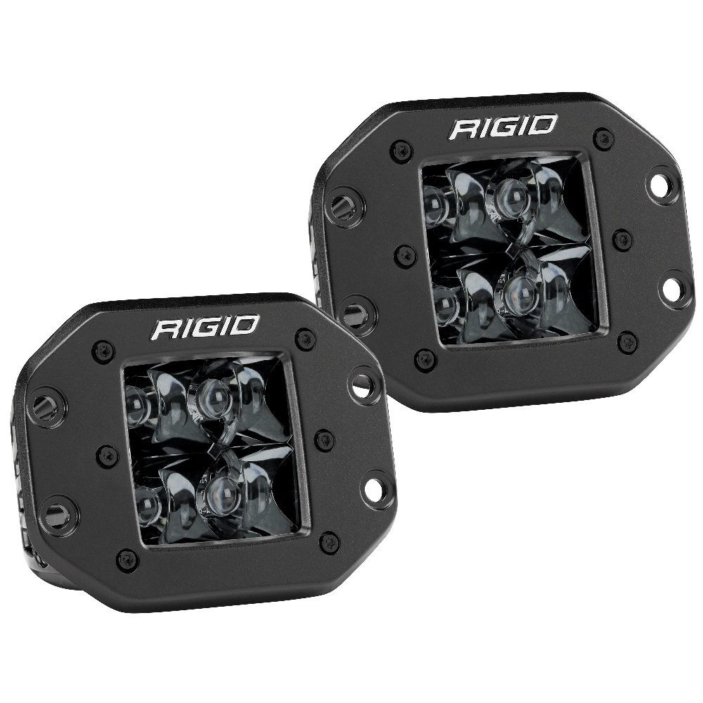 Rigid Industries D-Series PRO Flush Mount - Spot LED - Midnight Edition - Pair - Black