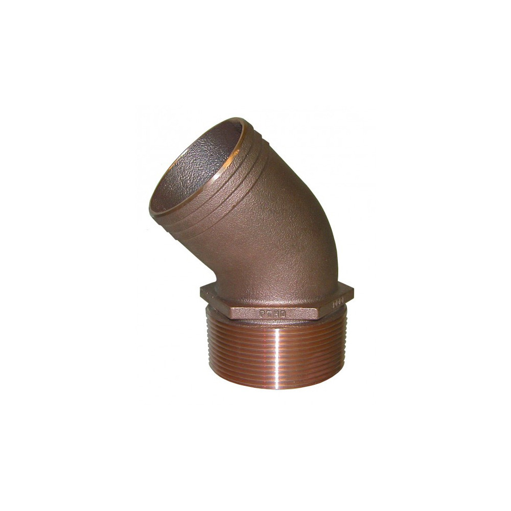 Groco NPT Bronze 45 Degree Pipe to Hose Fitting