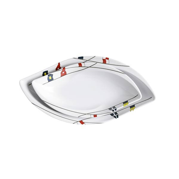 Regata 4 Piece Melamine Oval Snack Set