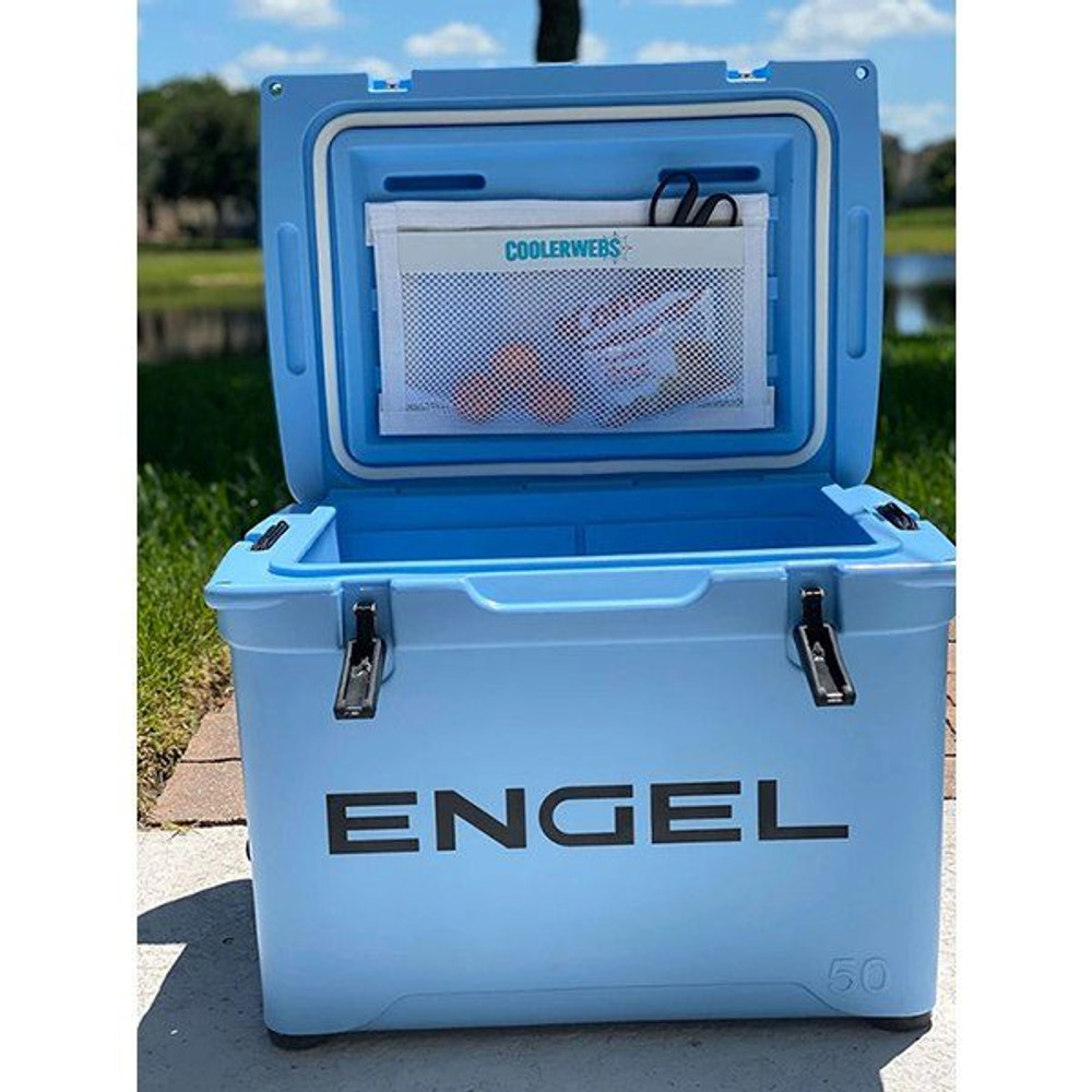 CoolerWebs 15"W x 9"H White Hook & Loop Adhesive Pouch