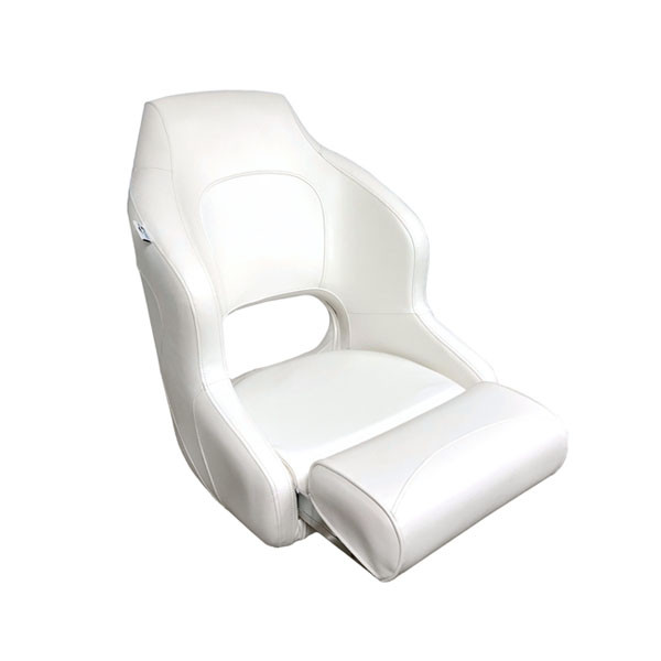 Gen3 Marine Premium Captain's Bucket Seat w/Flip Up Bolster - White Bolster Down