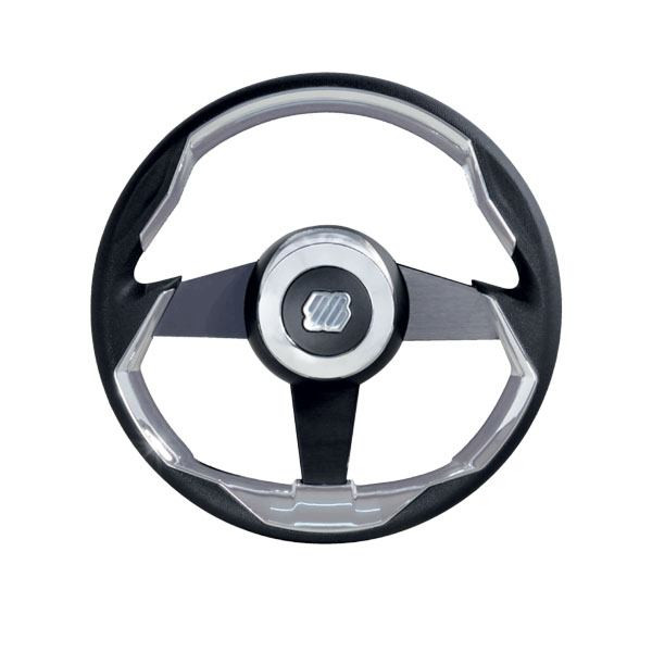 Uflex Grimani 13.8" Steering Wheel - Blk Al. Spokes