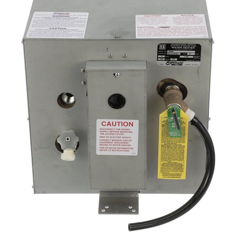 Whale 120V 6 Gallon Galvanized Marine Water Heater w/Rear Exchange