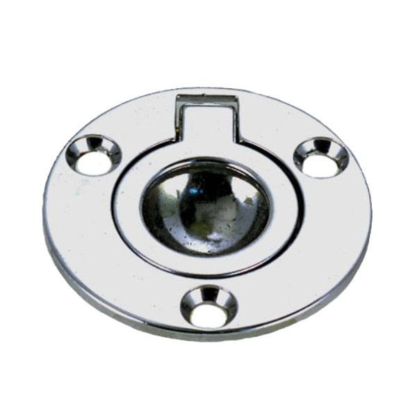 Perko 1232DP1CHR chrome flush ring pull with 1-5/8-inch faceplate