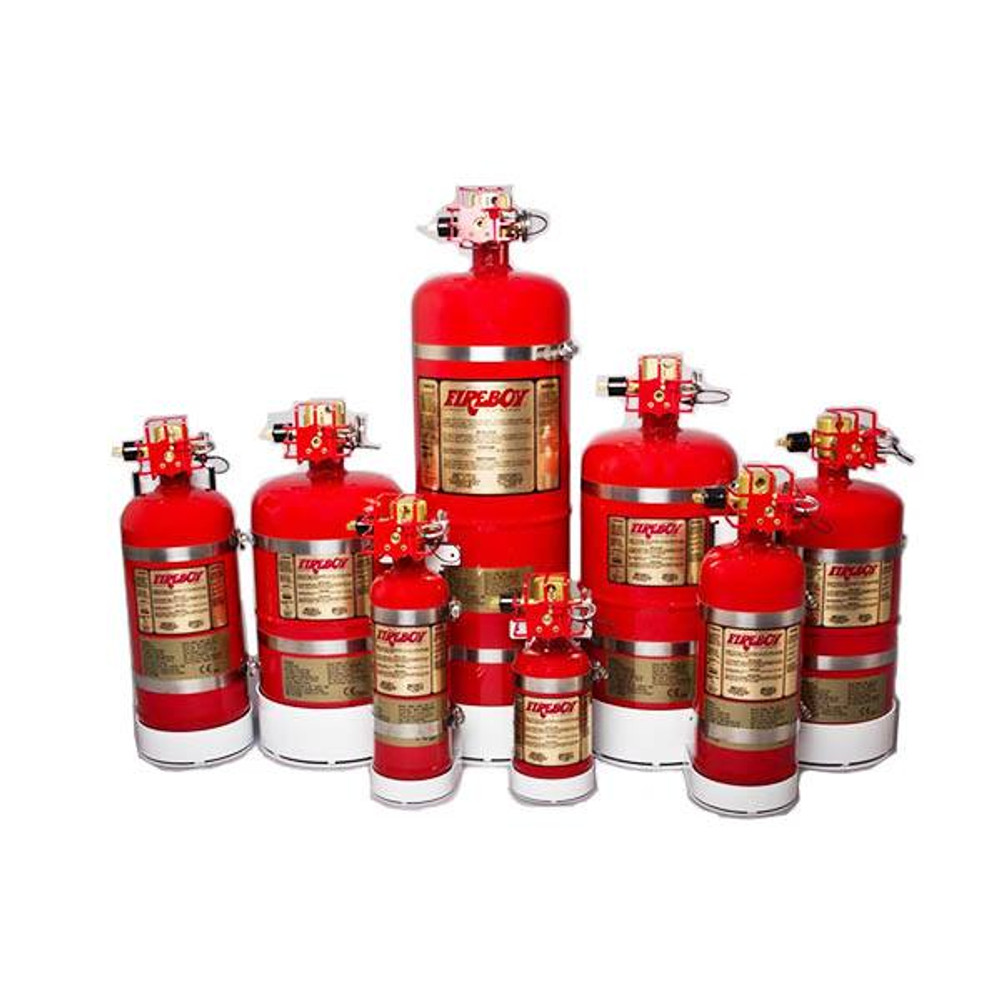 Collection of different sized Fireboy CG Series Automatic Marine Fire Extinguisher 