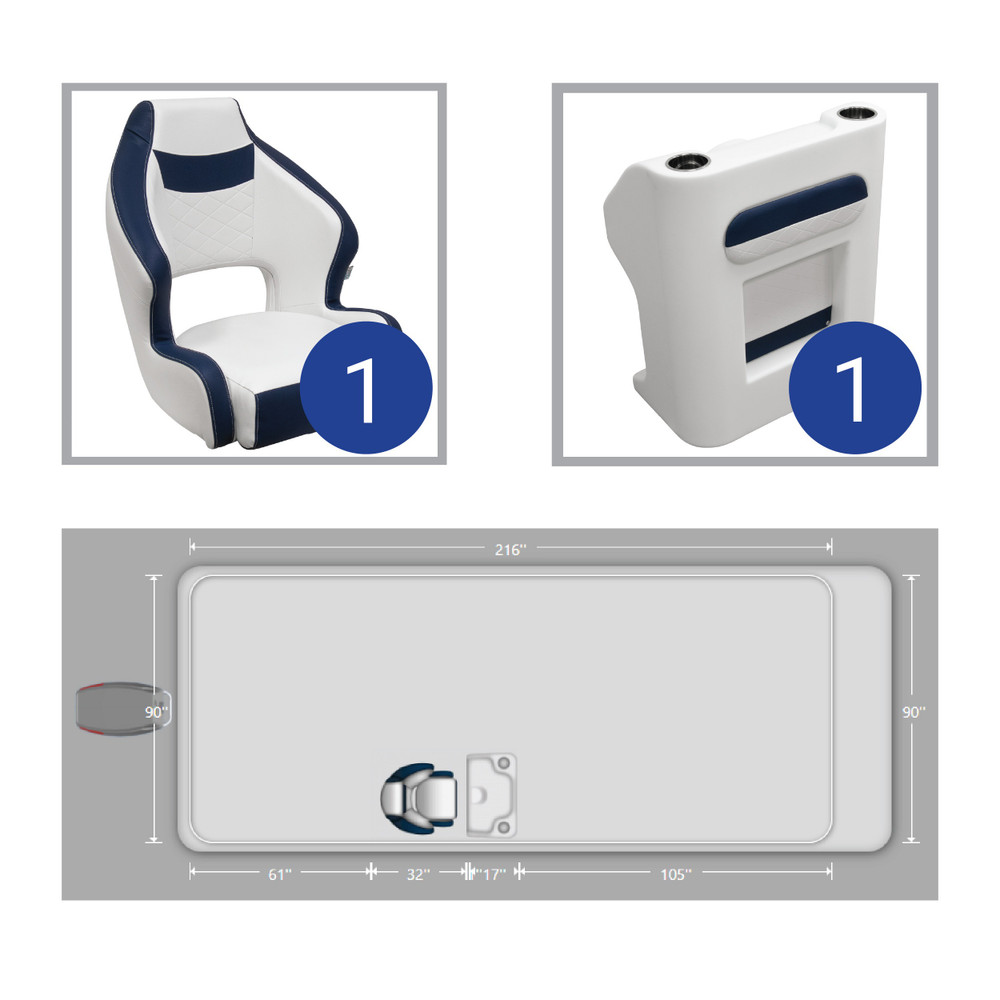 Wise DLX Bucket Seat & Console Pontoon Furniture Set | Wholesale Marine