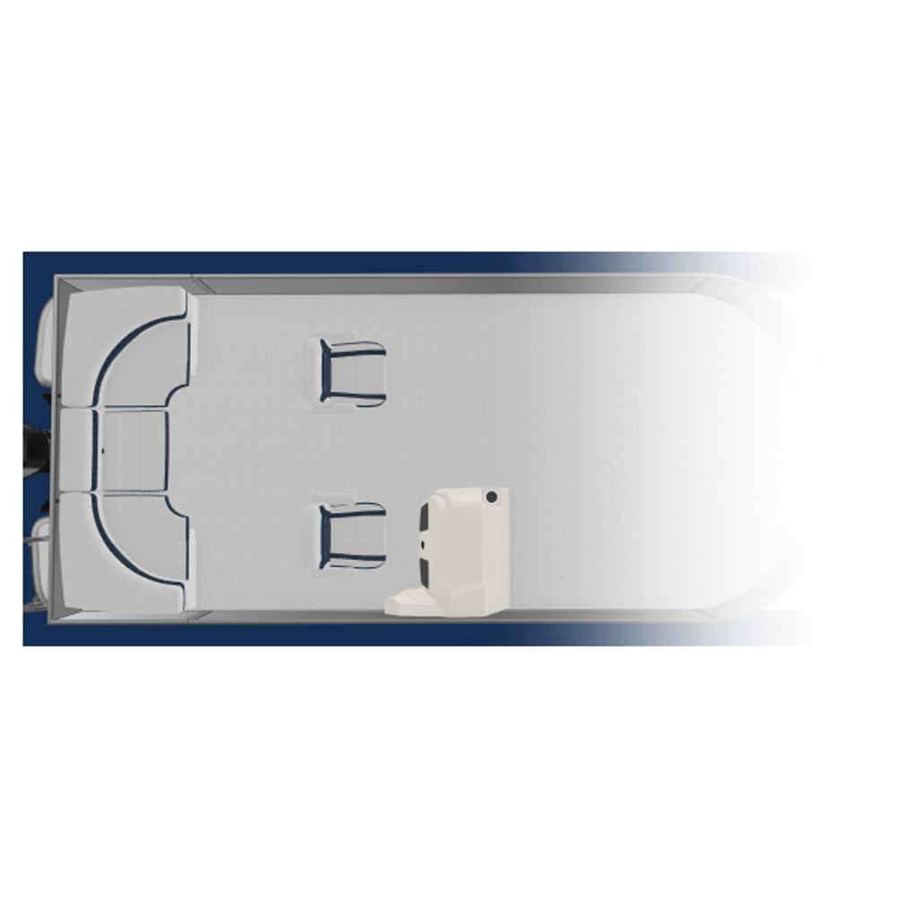 Top Down view of the Lippert Premium Sunset Collection Dual Bucket Rear Bench & Console Pontoon Furniture Set