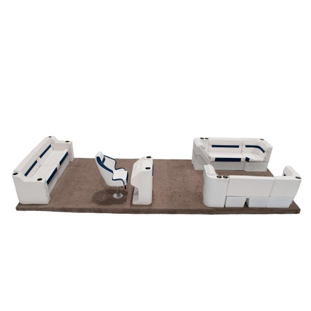 Wise DLX Rear Bench with Front Lounge Pontoon Furniture Set Image