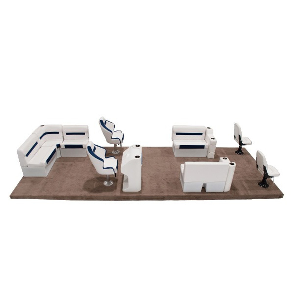 Wise DLX 18-22' Rear L Fishing Pontoon Furniture Set Image