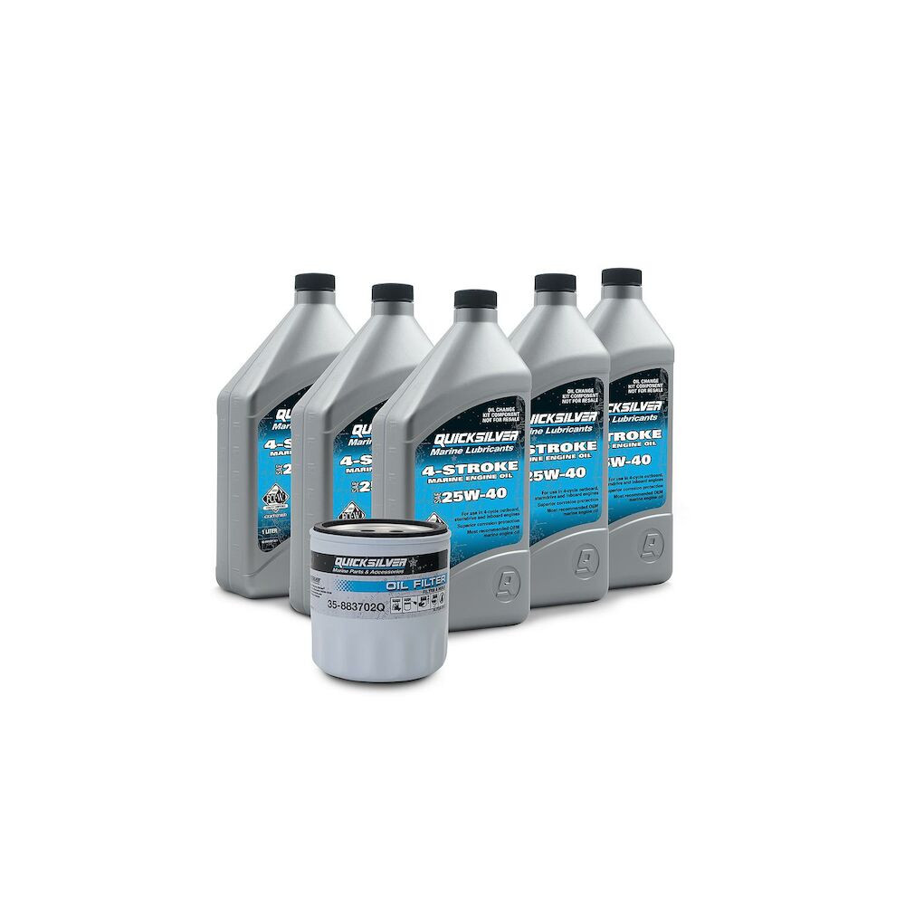 Quicksilver 25W-40 sterndrive and inboard V6 oil change kit