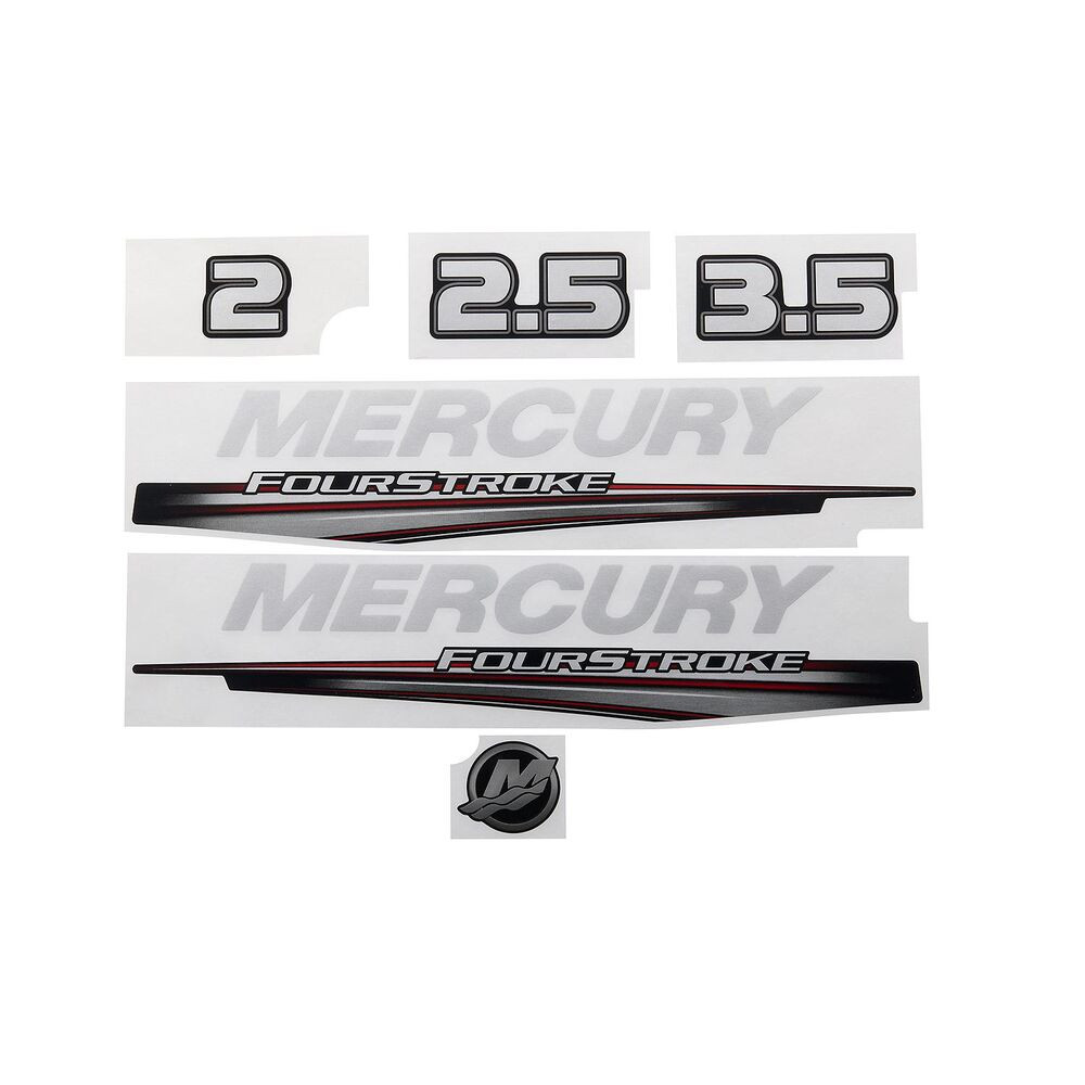 Mercury 8M0161225 decal set for Mercury 23.5hp carbureted outboards engine graphics image