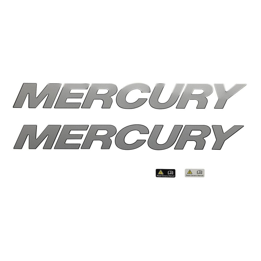 mercury 8M0214843 wordmark decal set for v6 and v8 fourstroke, seapro and verado outboards