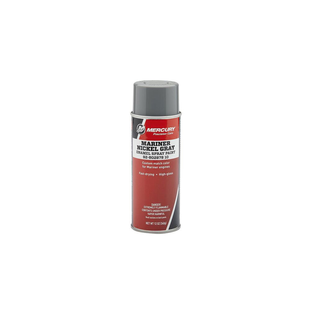 Mercury 80287810 Mariner nickel gray marine enamel spray paint 12oz OEM touch-up coating image