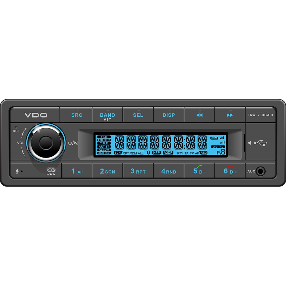 VDO 24V Radio w\/FM RDS Tuner\/MP3\/WMA\/USB\/Bluetooth - Blue Illumination