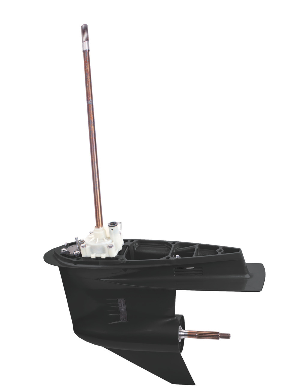 SEI SE418 black counter-rotating lower unit for Yamaha four-stroke outboards with a 25-inch driveshaft