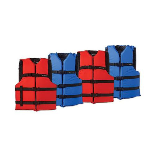 Onyx Universal Adult Life Jacket 4-Pack w/ Storage Bag