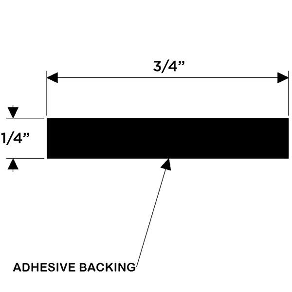 Taco Marine 1/4"x3/4"x8'Long Neoprene Seal Hatch Tape V300748B8-2