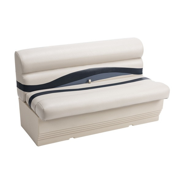 Wise Premier 50" Pontoon Bench Seat - Platinum/Midnight/Cobalt