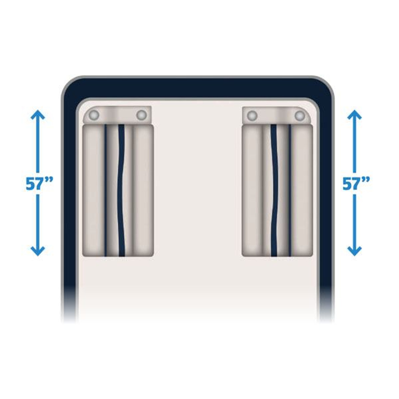 Wise WS14027 Pontoon 50" Bench & Arm Set
