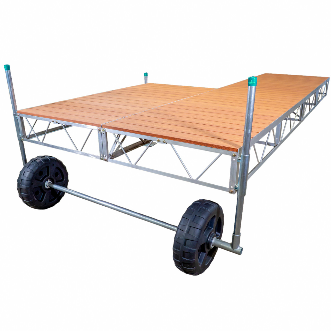 Patriot Docks Patio Roll-In Boat Dock w/ Brown Aluminum Decking Image