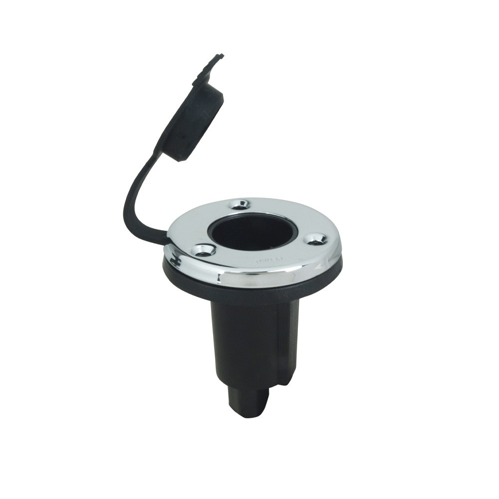 Perko 104530SDP stainless steel and black three-pin navigation light base