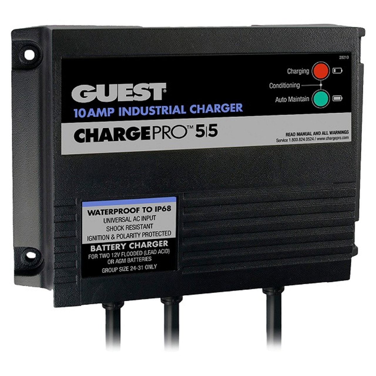 Marinco 10A (5/5), 12/24V 2 Bank On-Board Battery Charger