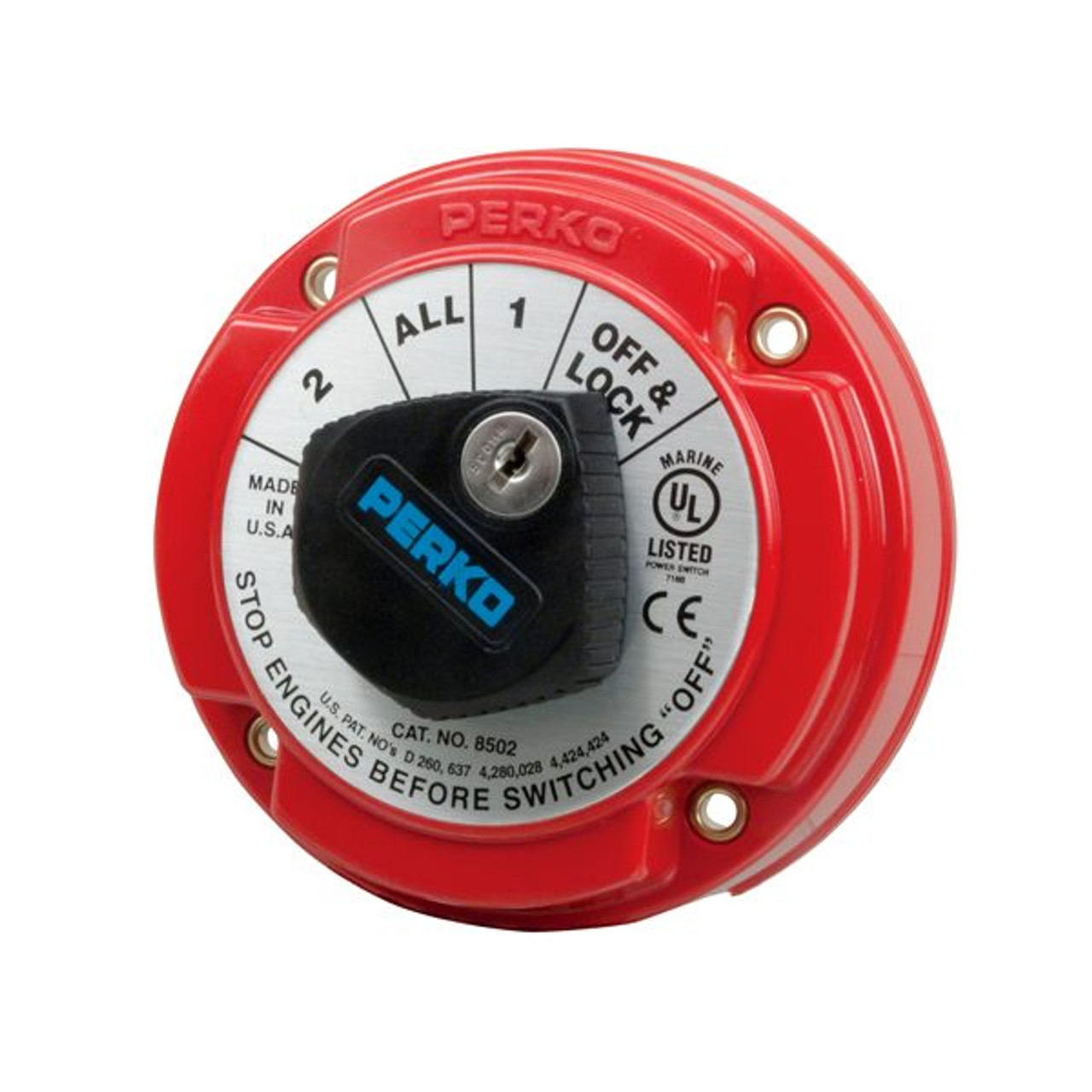 Perko Medium Battery Selector Switch w/ Key Lock